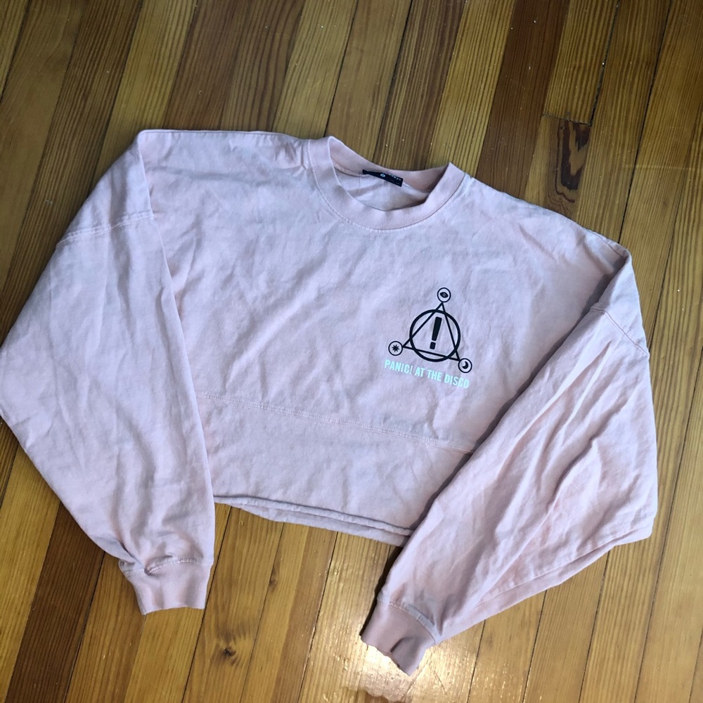Pink panic at the disco crop long sleeve